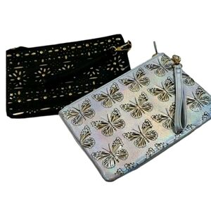 Under One Sky Black & Gray Cosmetic Makeup Bag NEW